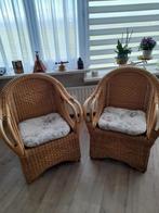 Rotan stoelen, Ophalen, Twee, Bruin, Riet of Rotan
