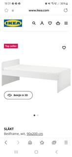 Ikea bed, Slakt, Huis en Inrichting, Slaapkamer | Bedden, 90 cm, Eenpersoons, Wit, Zo goed als nieuw