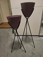Set van 2 plantenstandaards, Tuin en Terras, Ophalen, Rond, Zo goed als nieuw, Minder dan 25 cm