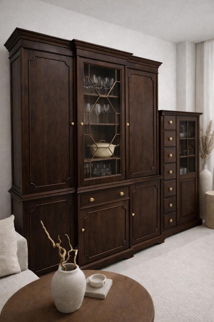 Engelse notenhouten buffetkast, Huis en Inrichting, Kasten | Buffetkasten, Zo goed als nieuw, 200 cm of meer, 100 tot 150 cm, 25 tot 50 cm