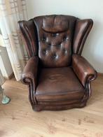 Lederen fauteuil in klassieke stijl, Huis en Inrichting, Fauteuils, Ophalen, Gebruikt, Leer, 75 tot 100 cm