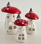 Set van 3 "Lantern Gnome on Mushroom" - Nääsgränsgården, Ophalen of Verzenden, Zo goed als nieuw, Overige materialen, Minder dan 25 cm