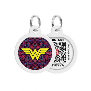 WAUDOG Wonder Woman QR Pet Tag 25 mm Ruim -40% OFF!!! beschikbaar voor biedingen