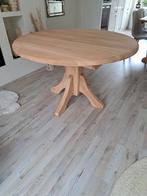 Ronde uitschuifbare bolpoot eettafel in landelijke style, 100 tot 150 cm, Ophalen of Verzenden, Vijf personen of meer, 150 tot 200 cm