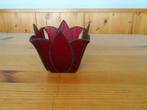Waxinelichtje - glas in lood - rood, Huis en Inrichting, Overige materialen, Gebruikt, Ophalen of Verzenden, Rood