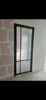 Nieuwe staal-look deur zwart, met kozijn en deurkruk., 215 cm of meer, Binnendeur, Nieuw, Ophalen of Verzenden