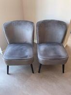 2x fauteuil grijs velvet samen €35, Huis en Inrichting, Fauteuils, Ophalen, Minder dan 75 cm, Zo goed als nieuw, Stof
