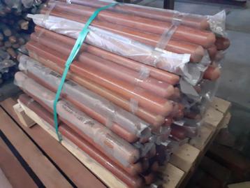 Partij 100 stuks Mahonie leuningen 38mm recht 65 cm lengte beschikbaar voor biedingen