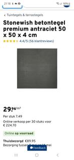 Betontegel zwart 50 x 50 nieuw, Tuin en Terras, Tegels en Klinkers, Ophalen, Nieuw, Beton, Terrastegels