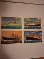 4 vintage postcards Holland America line, Verzamelen, Scheepvaart, Ophalen of Verzenden, Kaart, Foto of Prent