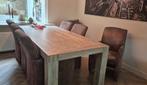 6 eetkamerstoelen, Huis en Inrichting, Stoelen, Ophalen, Gebruikt, Zwart, Leer