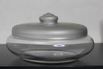 Koekschaal Leerdam J.J. Boon met gesatineerd deksel, Antiek en Kunst, Ophalen of Verzenden
