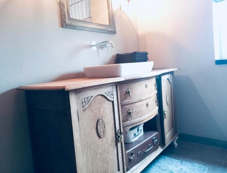 *Badkamermeubel antiek vintage brocante landelijk*, Huis en Inrichting, Badkamer | Badkamermeubels, Zo goed als nieuw, Minder dan 100 cm