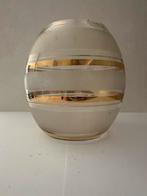 Retro glazen vaas middel met 4 goudbanen, Antiek en Kunst, Antiek | Glas en Kristal, Ophalen of Verzenden