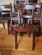 6 mooie eetkamerstoelen, teak i.z.g.st., Huis en Inrichting, Stoelen, Ophalen, Gebruikt, Bruin, Vijf, Zes of meer stoelen