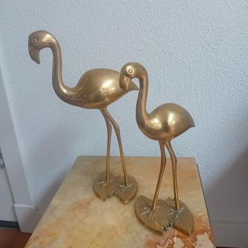 Set messing flamingo's, vintage beschikbaar voor biedingen