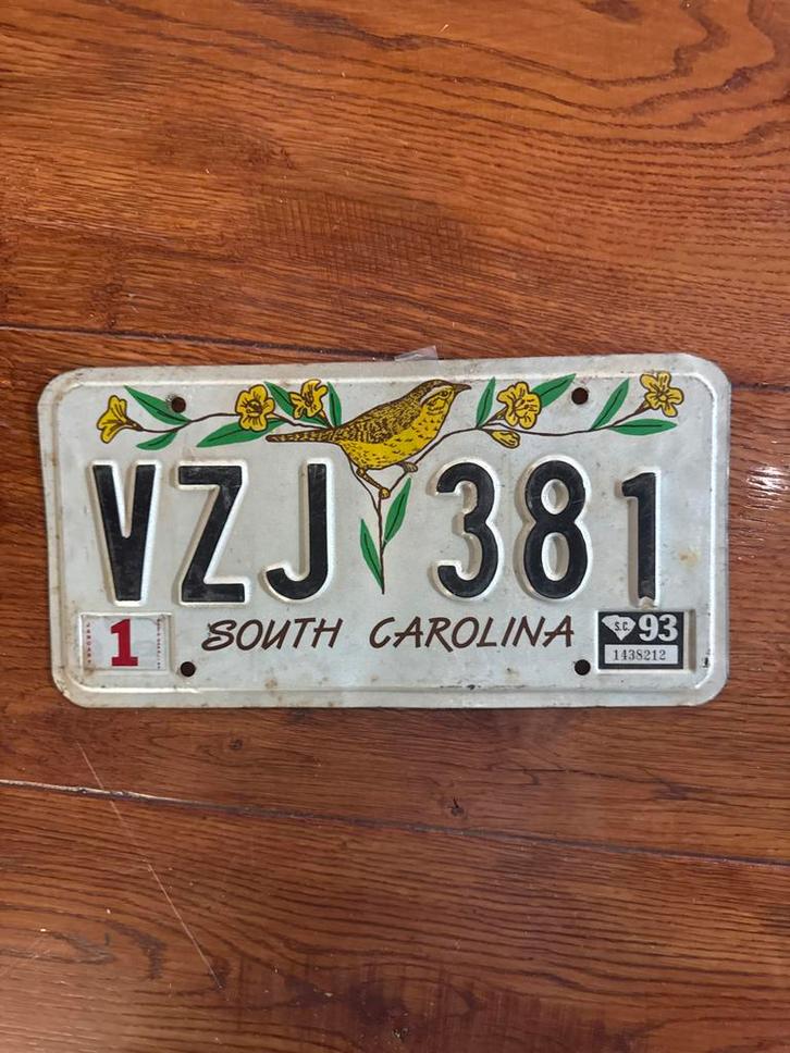 South Carolina Nummerbord VZJ 381, Verzamelen, Automerken, Motoren en Formule 1, Gebruikt, Auto's, Ophalen of Verzenden