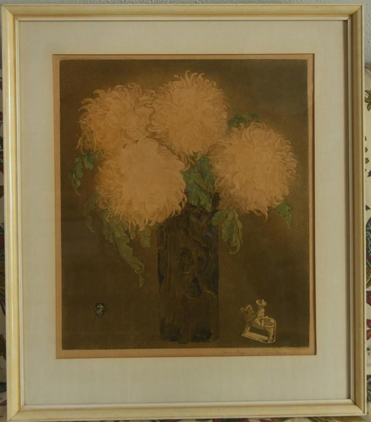 Chrysanten van Adrianus Johannes Grootens, Antiek en Kunst, Kunst | Schilderijen | Klassiek, Ophalen of Verzenden