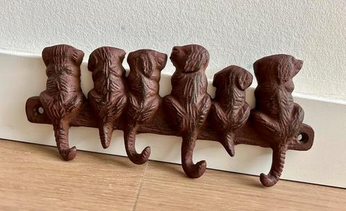 Kapstok van gietijzer met zes honden / hondjes, Huis en Inrichting, Woonaccessoires | Kapstokken, Gebruikt, Wandkapstok, Minder dan 100 cm