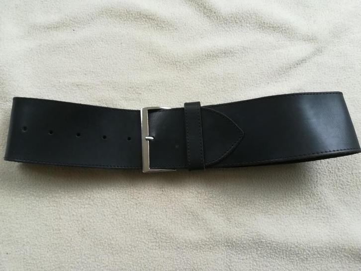 Riem zwart leer - nieuw -, Kleding | Dames, Riemen en Ceinturen, Nieuw, Tailleriem, 100 cm of meer, 5 cm of meer, Zwart, Ophalen of Verzenden