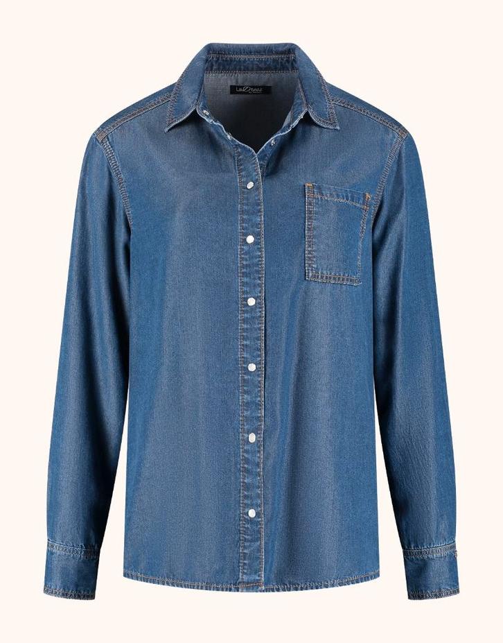 LADRESS denim lyocell blouse, Kleding | Dames, Blouses en Tunieken, Nieuw, Maat 46/48 (XL) of groter, Blauw, Ophalen of Verzenden