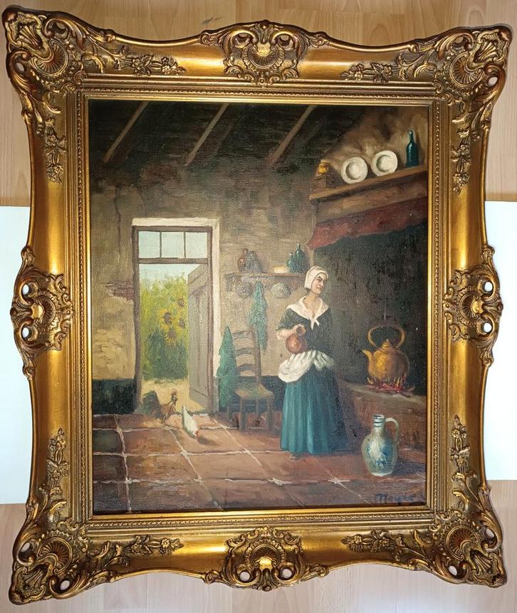 Claus Meyer olieverf schilderij.Gesign.Kan zo aan de muur., Antiek en Kunst, Kunst | Schilderijen | Klassiek, Ophalen of Verzenden