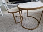 2 prachtige bijtafeltjes met marmeren blad.
PTMD collection, Ophalen, Minder dan 45 cm, Minder dan 55 cm, Rond