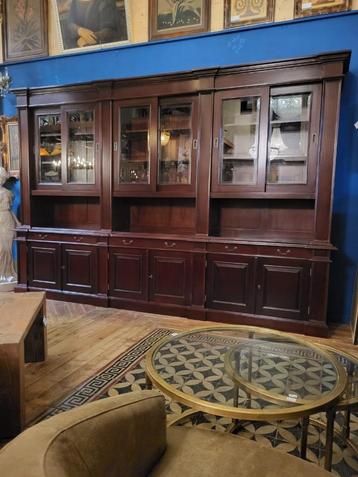 Bibliothekerskast, mahonie, 3.60 meter lang, op voorraad beschikbaar voor biedingen
