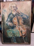 Walter Bröcker - Cellist - Olieverf, Antiek en Kunst, Kunst | Schilderijen | Klassiek, Ophalen of Verzenden