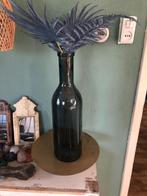 Hoge glazen vaas – 50 cm – donkerblauw/rookglas look, 50 tot 75 cm, Blauw, Ophalen of Verzenden, Glas