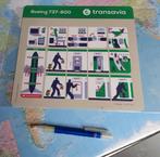 Safety card Transavia B-737-800, Verzamelen, Verzenden, Zo goed als nieuw, Kaart, Foto of Prent