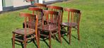 6 x RETRO CAFE STOEL, Huis en Inrichting, Stoelen, Ophalen, Gebruikt, Bruin, Vijf, Zes of meer stoelen
