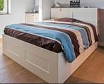 Ikea Brimnes bed 140x200cm met opberger en bedeinde, Ophalen, Gebruikt, Wit, 140 cm