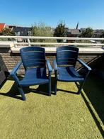 Grosfillex blauwe tuinstoelen, Tuin en Terras, Ophalen, Gebruikt, Kunststof