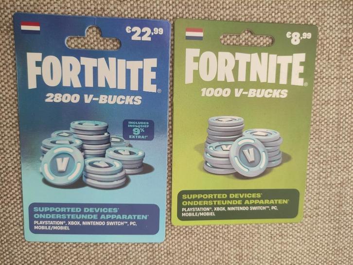 Fortnite V-Bucks cadeaukaart t.w.v. 31,98, Tickets en Kaartjes, Kortingen en Cadeaubonnen, Eén persoon, Overige typen, Cadeaubon