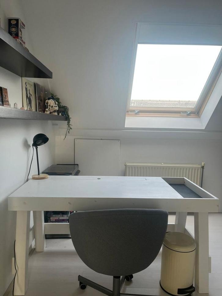 Woood robuust wit bureau 150x66x75cm (bxdxh), Huis en Inrichting, Bureaus, Zo goed als nieuw, Bureau, Ophalen