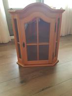 blank eiken hoek vitrine kastje ,, Huis en Inrichting, Kasten | Vitrinekasten, Met deur(en), Eikenhout, Zo goed als nieuw, Ophalen