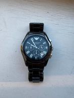 Armani AR1400 horloge, Ophalen of Verzenden, Zo goed als nieuw, Leer, Overige merken