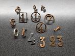 Belgie  -  cijfers divers / koper en metaal., Verzamelen, Ophalen of Verzenden, Landmacht, Overige gebieden, Embleem of Badge
