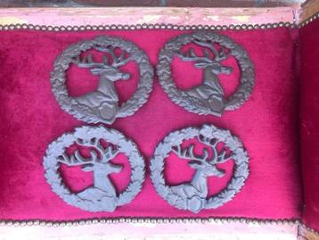 vier metalen onderzetters, EDELHERT beschikbaar voor biedingen