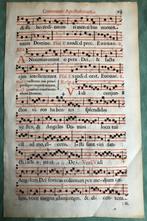 Antiek missaal blad uit 17e eeuw., Antiek en Kunst, Antiek | Religie, Ophalen of Verzenden