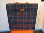 * Vintage vinyl lp platenkoffer blauw geruit smal (6) *, Verzenden, Gebruikt, Overige instrumenten