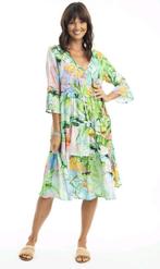 Groene A-lijn jurk Talia van Orientique Maat 48/50 nu €34,95, O, O, O, Maat 46/48 (XL) of groter