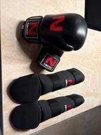 2/4 keer gebruikten kickboks handschoenen&scheenbeschermers, Sport en Fitness, Vechtsporten en Zelfverdediging, Overige, Vechtsportbescherming