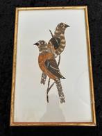 Vintage vogel kunstwerk gemaakt van vlindervleugels, Ophalen of Verzenden