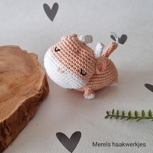 Handgemaakte knuffel koe klein, Hobby en Vrije tijd, Breien en Haken, Nieuw, Haken, Overige typen, Ophalen of Verzenden