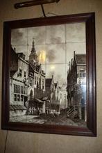 Fraai groot antiek Rozenburg den Haag tegeltableau, Antiek en Kunst, Antiek | Keramiek en Aardewerk, Ophalen