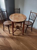 Antieke ovale eiken tafel met 3 stoelen, Antiek en Kunst, Ophalen