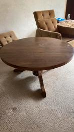 Oude eiken salontafel rond, Huis en Inrichting, Ophalen, 100 tot 150 cm, 50 tot 75 cm, Rond
