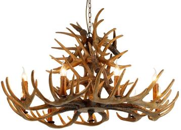 Aanbieding Grote Gewei Kroonluchter met 9 lichtpunten beschikbaar voor biedingen